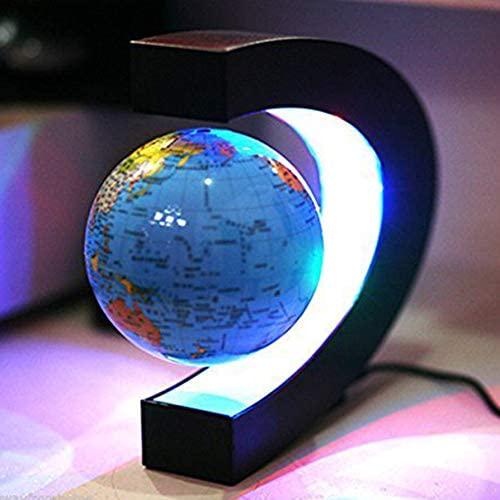 GutReise, GutReise Magnetic Levitation Floating Globe World Map With LED Lights C Shape for Home School Desk Decoration Children