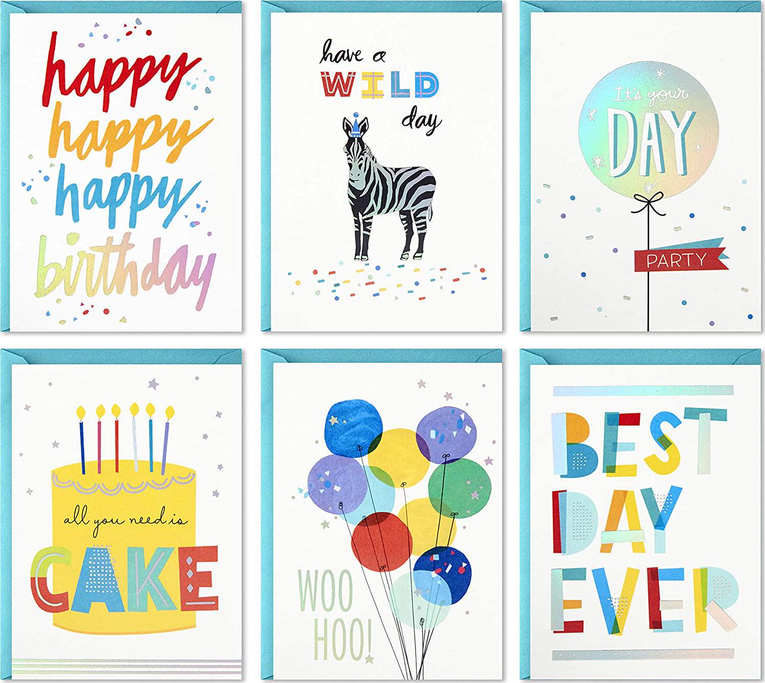Hallmark, Hallmark Birthday Cards Assortment, 24 Cards with Envelopes (Rainbow Lettering, Best Day Ever)