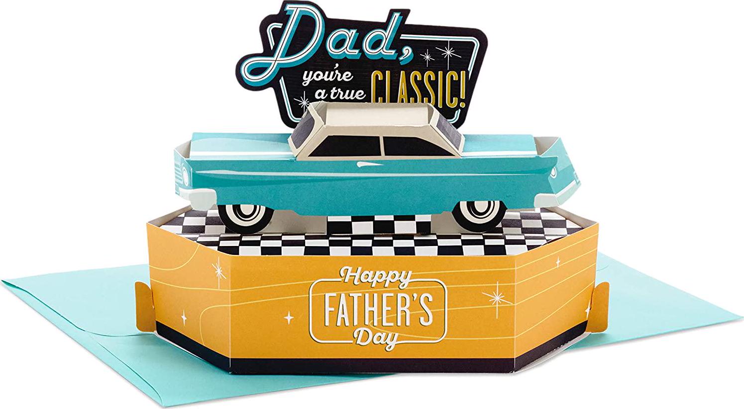 Hallmark, Hallmark Classic Car Paper Wonder Displayable Pop Up Father's Day Greeting Card for Dad