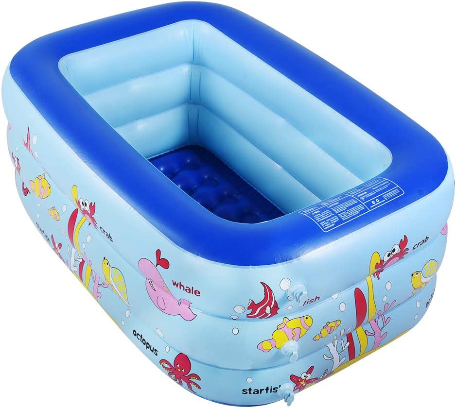 WateBom, Inflatable Family Swimming Center Pool with Inflatable Soft Floor, 51 Inches Ocean World Kids Swimming Pool…
