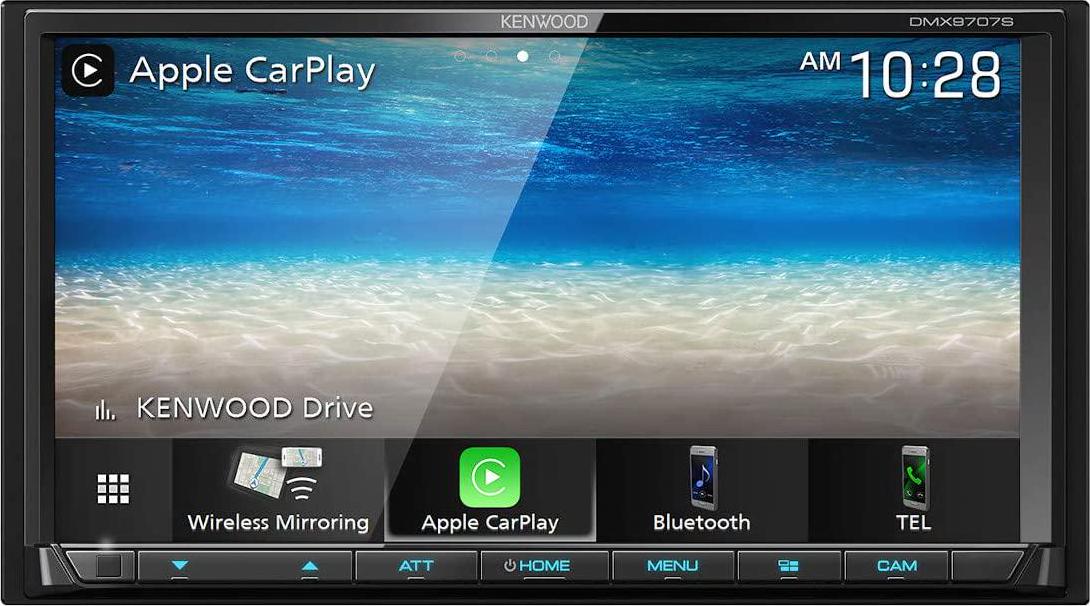 KENWOOD, KENWOOD DMX9707S 6.95-Inch Capacitive Touch Screen, Car Stereo, Wired and Wireless CarPlay and Android Auto, Bluetooth, AM/FM Radio, MP3 Player, USB Port, Double DIN, 13-Band EQ, SiriusXM
