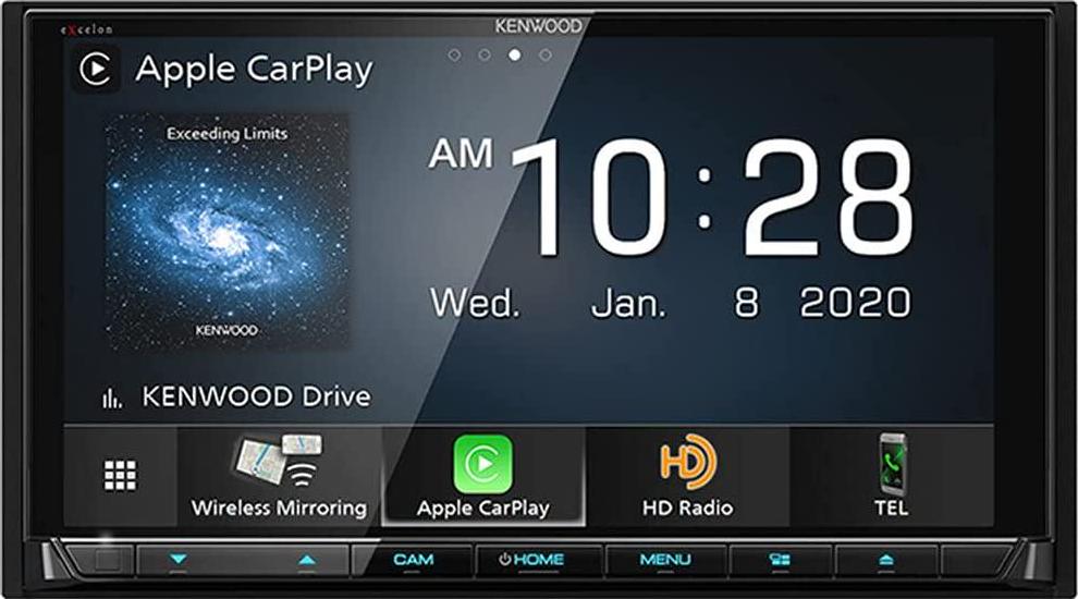KENWOOD, Kenwood DDX9707S 6.95 Capacitive Touch Screen DVD Multimedia Receiver with Apple CarPlay and Android Auto